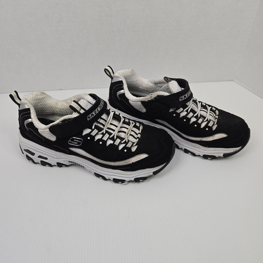 Skechers‎ Sport Sneaker 996212L Bungee Strap Black White Kids Size 6